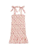 Girl's Evan Striped Floral Dress