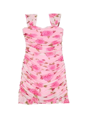 Girl's Joey Rose Printed Ruched Dress