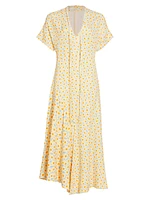 Daisy Print V-Neck Maxi Dress