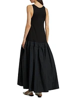 Mixed-Media Tank Maxi Dress