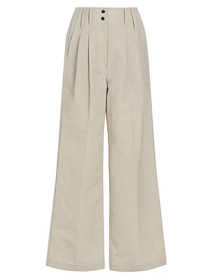 Sack Wide-Leg Wool-Blend Trousers