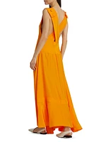 Apron Crisscrossed Maxi Dress