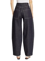 Patch Wide-Leg Denim Pants