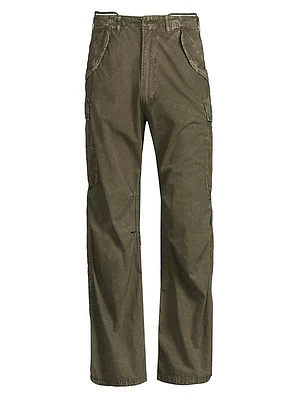 Cotton Wide-Leg Cargo Pants