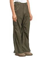 Cotton Wide-Leg Cargo Pants