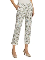 Pineta Cotton Floral Cropped Trousers