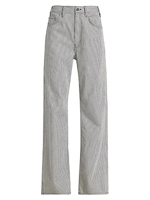 Mitchell Striped Mid-Rise Wide-Leg Jeans