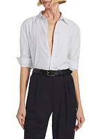 Raphael Striped Poplin Button-Front Shirt