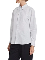 Raphael Striped Poplin Button-Front Shirt