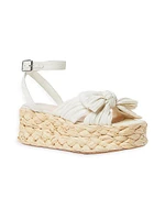 Gaby 70MM Bow-Detailed Raffia Flatform Espadrille Sandals