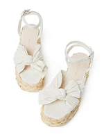 Gaby 70MM Bow-Detailed Raffia Flatform Espadrille Sandals