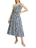 Sasha Striped A-Line Midi-Skirt