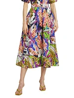 Sasha Floral A-Line Midi-Skirt