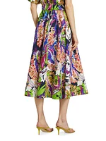 Sasha Floral A-Line Midi-Skirt