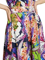 Sasha Floral A-Line Midi-Skirt