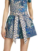 Tedi Floral Paisley Tie-Waist Shorts