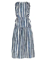 Elenora Striped Midi-Dress