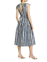 Elenora Striped Midi-Dress