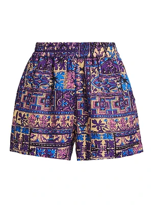 Monte Arabesque Linen Shorts