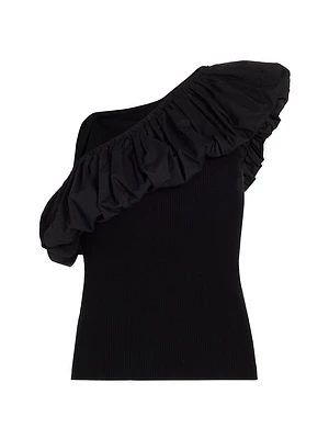 Lucy Ruffled One-Shoulder Top