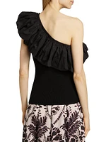 Lucy Ruffled One-Shoulder Top