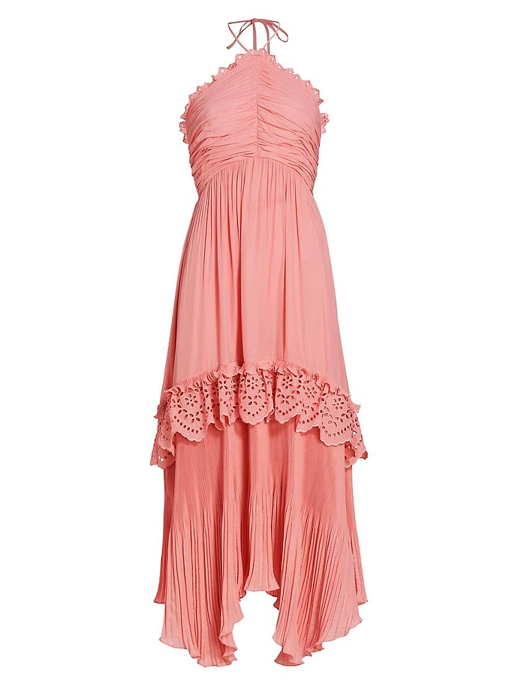 Dulce Pleated Halter Maxi Dress