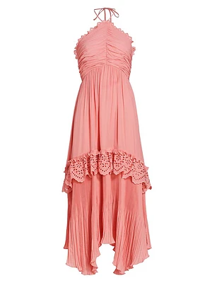 Dulce Pleated Halter Maxi Dress