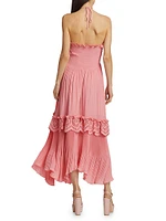 Dulce Pleated Halter Maxi Dress