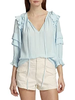 Samira Ruffle-Trim Blouse