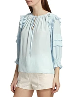 Samira Ruffle-Trim Blouse