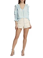 Samira Ruffle-Trim Blouse