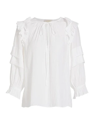 Samira Ruffle-Trim Blouse