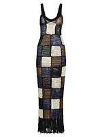 Maya Patchwork Crocheted Maxi Dress