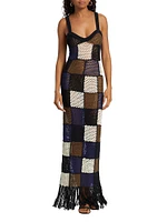 Maya Patchwork Crocheted Maxi Dress