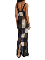 Maya Patchwork Crocheted Maxi Dress