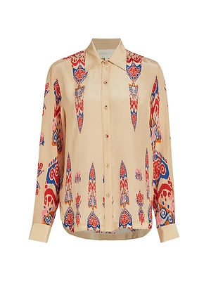 Carmen Crepe Geometric Shirt