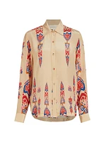 Carmen Crepe Geometric Shirt