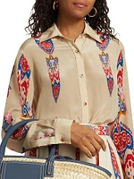 Carmen Crepe Geometric Shirt