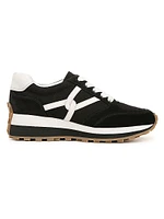 Valentina Oxford-Inspired Suede-Canvas Low-Top Sneakers