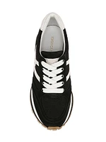 Valentina Oxford-Inspired Suede-Canvas Low-Top Sneakers