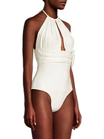 Embellished Halterneck One-Piece Swimsuit