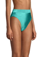 Satin High-Leg Bikini Bottom