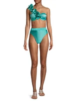 Satin High-Leg Bikini Bottom