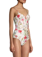 Viera Floral Tie-Waist One-Piece Swimsuit