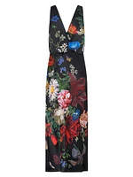 Floral Silk V-Neck Slipdress