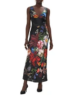 Floral Silk V-Neck Slipdress