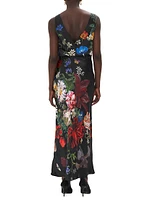 Floral Silk V-Neck Slipdress