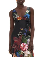 Floral Silk V-Neck Slipdress