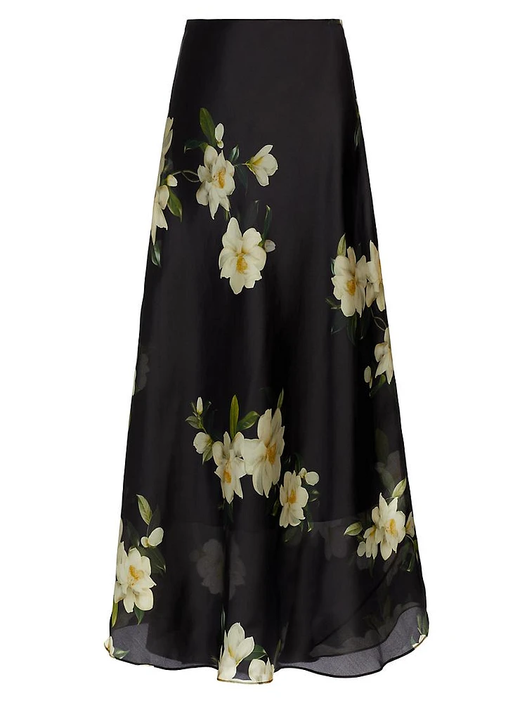 Harmony Silk Floral Maxi Skirt