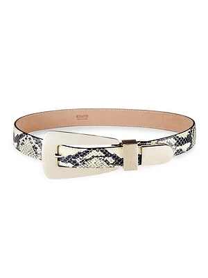 The Lucca Python-Printed Leather Belt